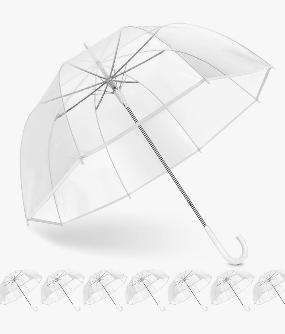Clear Bubble Umbrella Wedding, High-Visibility Transparent Rain Umbrellas Bulk, Windproof Large Clear Umbrella, Firm and Durable, Dome Umbrellas for Wedding Bride Groom Photography Golf Outdoor