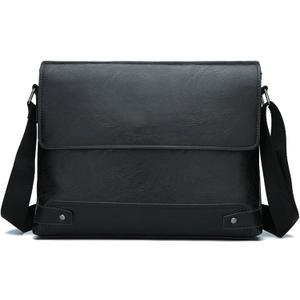 Messenger Bag for Men, 13 inch Purse Crossbody Bag, Waterproof Shoulder Bag for Office Business (Black)