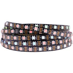 WS2812B IC RGB 5050SMD ECO Individual Addressable LED Strip Light, 16.4FT 300LED 60LED/m Flexible Full Color IP30 DC5V Black PCB for DIY Project (No Power Adapter or Controller)