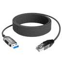 Slim USB to Ethernet Cable 4 FT, USB 3.0 A to RJ45 Thin Cord, Directly Connected, Aluminum, Braided, OFC, USB to RJ45 Gigabit LAN Network Cable for Laptop, PC, Switch and More, OD: 3.6mm
