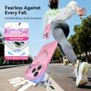 4 x 360 Spin Magnetic Stand for iPhone 17 Pro Case, Fit for MagSafe, All Around 4X Military-Grade Protection, Full Camera Protection,Anti-Slip Slim Phone Case for iPhone 17 Pro 6.3", Chalk Pink