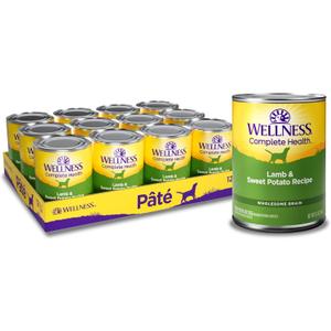 Wellness Complete Health Natural Wet Canned Dog Food, Lamb & Sweet Potato, 12.5-Ounce Can (Pack of 12) BBD: 04-23-28