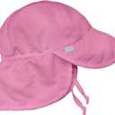 i play. by Green Sprouts Baby & Toddler Flap Sun Protection Hat, All-Day UPF 50+ Sun Protection for Head, Neck & Eyes, Light Pink, 0-6 Months