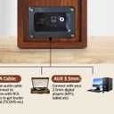 2026 Upgraded Passive Bookshelf Speakers 40W Hi-Fi Computer Speakers with Powerful Bass, Bluetooth/USB/RCA/AUX Inputs 2.0 Wooden PC/TV Speakers for Laptop, Turntable