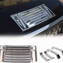 Hood Deck Vent Panel Trim Compatible with Hummer H2 2003-2009, Front Hood Vent Louver Cover, ABS Hood Deck Vent Panel Covers Trim Moulding (Bright Silver)