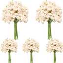 5 Bouquets Cream Ranunculus Artificial Flowers, 30 Pcs Silk Mini Faux Ranunculus Bouquet for Wedding, Bridal Shower, Centerpieces, and DIY Decorations