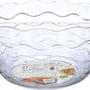 CreativeWare Clear Acrylic Wave Design Punch Bowl, 3.5 Gallon, Large Serving Bowl for Parties