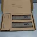 LARS NYSM Electric Salt and Pepper Grinder Set, USB Rechargeable, Automatic Salt and Pepper Mills, Spice Shakers Refillable with LED Light, Adjustable Coarseness, Ceramic Grinder (Taupe Brown)