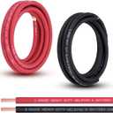 6 Gauge Battery Cable, 10FT Red + 10FT Black 6 AWG Pure Copper Wire Welding Cable, for Automotive, Battery, Solar and Generator, Standard USA OFC Wire (6AWG, 10 FT Black +10FT Red)