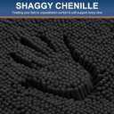 Smiry Luxury Chenille Bathroom Rugs 36x24, Extra Soft and Absorbent Shaggy Bath Mat, Machine Washable, Non-Slip Plush Carpet Runner for Tub, Shower, and Floor, Home Decor Accessories, Black