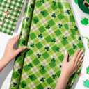 NinkyNonk 12 Sheets Retro Shamrock Gifts Wrapping Paper, 20 x 27in Watercolor Clover Plaids Coins Patterns Gift Wrap Paper for St. Patrick's Day Irish Party Supplies