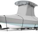 iCOVER T-Top Boat Cover, 600D Heavy Duty Marine Grade Waterproof Tear Resistant Boat Cover for Center Console Boat with T TOP Roof, Fits 22'-24' Long Beam Width up to 116", Grey