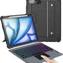 Nillkin iPad Air 11-inch (M3/M2) Case with Detachable Keyboard, iPad Pro 11(1st/2nd/3rd/4th Gen) & Air 5th/4th Generation Rugged Keyboard Case, 7 Colors Backlit, Trackpad, Portrait/Landscape Modes