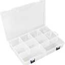 Large Bead Organizer Box, 10 Compartment Craft Storage Container with Removable Divider, Plastic Empty Case for Jewelry Rhinestone Charms Crystal Press On Fake Nail, Hair Stuff Small Accessory (X-Large-11.8" x 7.8", 1PCS-Clear)
