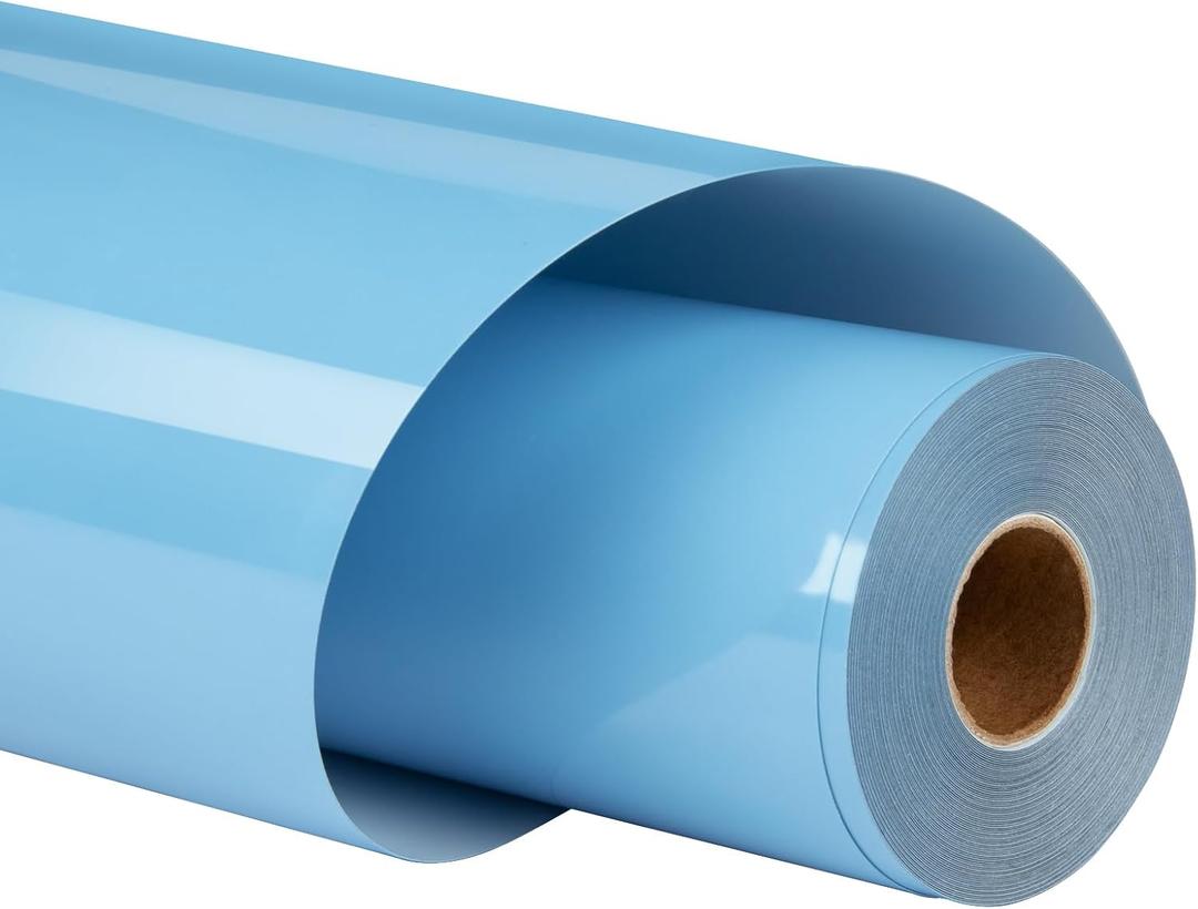 HTVRONT Sky Blue HTV Vinyl Heat Transfer Vinyl Rolls - 12" x 30ft Sky Blue HTV Iron On Vinyl for T-Shirts, Htv Vinyl Easy Cut & Weed Sky Blue