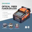 AI-9 Fiber Fusion Splicer w/6 Motors, Core Alignment Fiber Optical Welding Machine w/Visual Fault Locator & Optical Power Meter Function for Trunk Line Construction,Splicing 5S Heating 15S