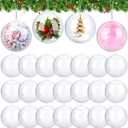 ANVAVO 25 Pieces 4.7 inch Christmas Clear Plastic Fillable Ball Ornaments DIY Craft Transparent Baubles Shatterproof Christmas Tree Hanging Ornaments for Xmas New Years Birthday Wedding Home Decor