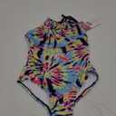 Kanu Surf Girls' Jasmine Beach Sport Halter One Piece Swimsuit (8, Camille Multi)