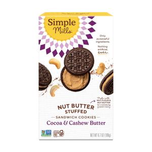 Simple Mills, Cocoa Cashew Crme Sandwich Cookies - Gluten Free, Vegan (Pack of 1) (EXP 08/03/26)