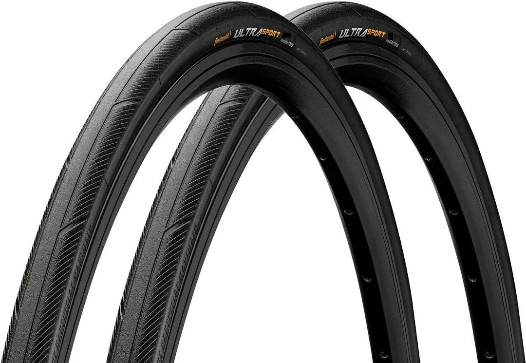 Continental Ultra Sport 3 Black/Black 700x28C FB Road Clincher Tire Set of 2