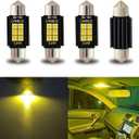 iBrightstar 9-30V Extremely Bright 6411 6418 C5W Festoon LED Bulbs Error Free 1.5" 36mm for Interior Map Dome Lights and License Plate Courtesy Lights, Gold