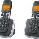 Ornin D1004 Cordless Phone for Home, ECO Technology, 1.6 Amber LCD Display, Caller ID, Big Buttons, Speakerphone(Twin Pack)