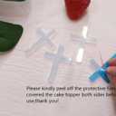 Cross Cake Decoration, Acrylic Cross Cake Charm Topper, Cake Decoration Acrylic Baptism Cross Cake Charm Religious Celebration (Rainbow, 8")