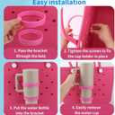 5 x 2pcs Cup Holder for Bogg Bag Compatible with Stanley 30oz 40oz Water Bottle, Drink Holder Plastic Insert for Bogg Bag & Simply Southern Beach Totes Accessories (pink)