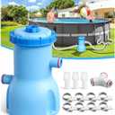 Standard Series Above Ground Pool Filter Pump - 800 GPH Flow Rate | Rapid Circulation & Micro-Debris Filtration, Pool Cartridge Filter Pump System - Keep Water Crystal Clean & Clear-Deep Blue
