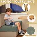 Waterproof RV Dinette Cushion Covers - Stretch Fabric Camper Seat Slipcover Replacement, Washable RV Couch Cover Designed for Camper Car Bench (Sofa 1 Bench Cover, Green)