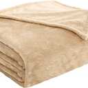 TOONOW Fleece Blanket Textured Fuzzy Plush Throw Blanket Twin Size 60" x 80", Super Soft Fluffy Bed Blanket Geometric Pattern Comfy Microfiber Flannel Blankets for Couch, Bed, Sofa, Apricot