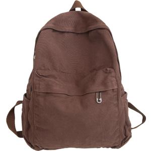 Vintage Canvas Backpack for Women - Grunge Hippie Cute Boho School Backpack - Casual Y2K Aesthetic - Coffee