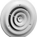 HVAC Premium 8'' Round Ceiling Diffuser - Easy Air Flow - HVAC Vent Duct Cover [White] - [Outer Dimensions: 12'']
