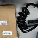 6 FT 7 Pin Trailer Plug, Trailer Wiring Harness with Double Prongs, 7 Way Coiled Trailer Cord End Connector Harness for RVs, Easily to Trailer Lighting System