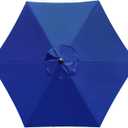 Sunnyglade 7.5ft Patio Umbrella Replacement Canopy Market Umbrella Top Outdoor Umbrella Canopy with 6 Ribs (Navy Blue)
