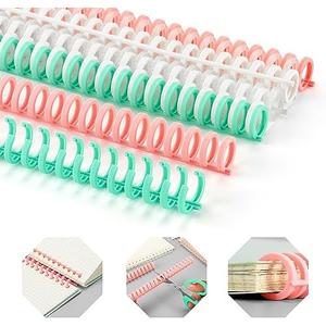 Binding Spines/Coils/Combs: Open & Close Easily Adding Pages for Notebook ，Worklion Binding Machine 30 Ring Diameter 3/8"Binding Combs， Maximum 65 Sheets Multicolor Trimmable Sturdy 10pieces