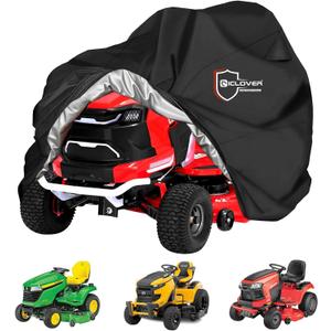 Riding Lawn Mower Cover, Universal Fits Decks up to 54", 600D Heavy Duty Waterproof Lawn Tractor Cover, Outdoor Protection Against UV, Dust, Wind, Ride-on Mower Tractor Storage with Elastic Hem