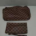Makeup Bag, Cosmetic Bag, Portable Leather Large Checkered Makeup Bag, 2 Pack Large Capacity Travel Cosmetic Bag for Women, Lightweight Design and Waterproof Toiletries Bag Christmas Gifts