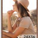 Light Walnut 24x36 - Single Frame - Rustic Woodgrain 24 x 36 Poster Frame with Plexiglass for Wall Gallery Display, 24x36 Picture Frame for Puzzles, Artwork, Photos and Posters - Ideal Christmas Day
