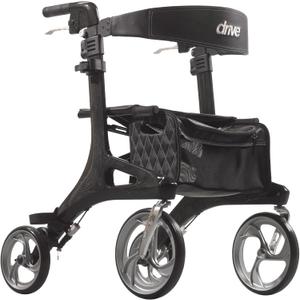 Drive Medical RTL10266CF Nitro Elite CF Foldable Rollator Walker with Seat, Black (Standard)