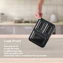 LOKATSE HOME 12 Pack 3 Compartment Meal Prep Food Storage Containers with Lids Reusable Take Out Box, BPA Free, Stackable, Microwave/Dishwasher/Freezer Safe (43 oz)