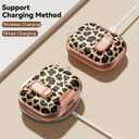 For AirPods Pro 3 Case 2025, with Safty Lock & Phone Stand for Floral AirPods Pro 3 Generation Case Cover for Women Girly, iPod Pro 3 Case with Keychain & Cleaner Kit - Leopard Print