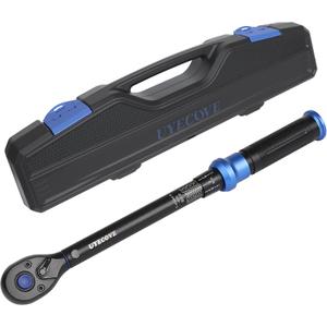 3/8-Inch Drive Click Torque Wrench, Dual-Direction Click Professional Torque Wrench 5-45FT.LB/6.8-61N.M, Dual Range Scales Graduated in FT.LB and N.M, Blue