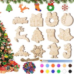 QINGQIU Christmas Wooden Magnet Toys, Pack Of 2