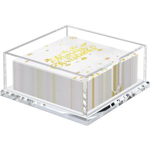 Napkin Holder for Table, Acrylic Cocktail Napkin Holder, Clear Acrylic Napkin Dispenser Tray for Kitchen,Square Buffet Paper Tray Napkin Caddy for Home Restaurant