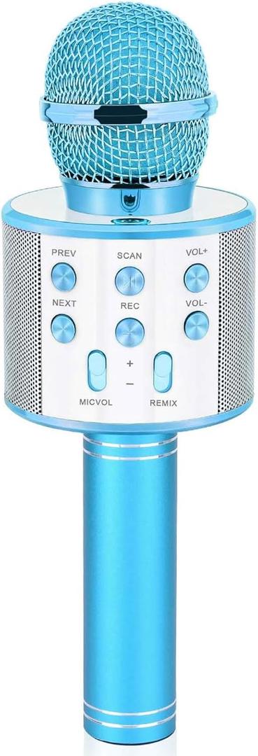 Kids Toys Age 5 6 7 8 9 10, Karaoke Microphone for Kids Popular Toys for Girl Boy Age 5-12 Birthday Gifts for Teen Girls Boys Age 5-12 Party Gift for Girl Boy Age 4-12 - Blue