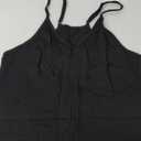 Muchpow Women's V Neck Sleeveless Jumpsuits Spaghetti Straps Harem Long Pants Overalls With Pockets (Medium, Black)
