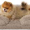 Bedsure Orthopedic Dogs Bed for Small Dogs - Washable Calming Small Dog Bed Waterproof, Comfort Pet Couch with Washable Removable Cover, Supportive Foam Pets Sofa with Nonskid Bottom, Taupe  24"L x 18"W x 6"Th
