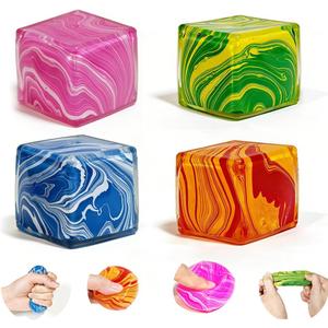 4 pcs 1.18 Nice Ice Cube Squishy Fidget Toys, Sensory Fidget Toys for Focus & Calm, Slow Rise Squishies Stress Ball Relief Toy, Unique Desk Decor for Teens & Adults, Gifts Idea.