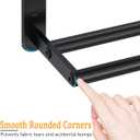 Double Towel Racks for Bathroom, Towel Shelf with Double Towel Bar 24 inch, Towel Rack with Shelf for Bathroom, Stainless Steel Towel Holder Wall Mounted, Towel Storage for Bathroom Lavatory Black